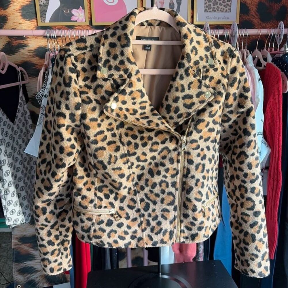 Leopard biker jacket
